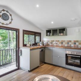 Treetops Lodge, private Cornish hideaway, parking, garden