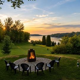 Chalet Bleu de la Baie Boudreault - Vu sur le lac