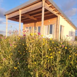 Gemütliches Holzhaus 2 auf der Quinta Oak Tree Land mit Weitblick & Pool, hotel en Massuça