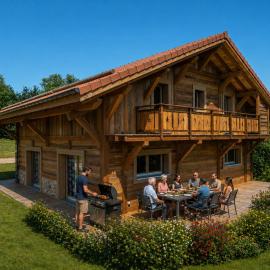Chalet d'exception 10 personnes avec sauna privatif et piscine naturelle - Le Domaine des Fleurs Gérardmer