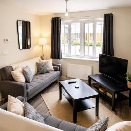 Modern Wixams Bedford House 3 Single Beds Free Parking: Bedford şehrinde bir otel