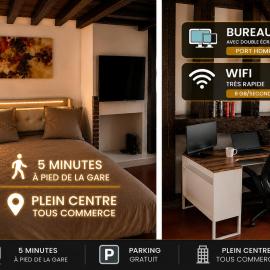Appart proche gare centre ville bureau parking, hotel a La Loupe