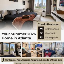 3BR Condo at Heart of Downtown with Theme Lounge & Workspace