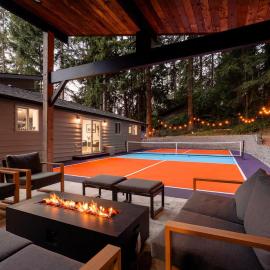 Pickleball Court Pool Table Fire Pit Private