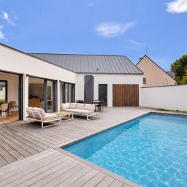 800m de la plage, maison neuve pour 10, piscine