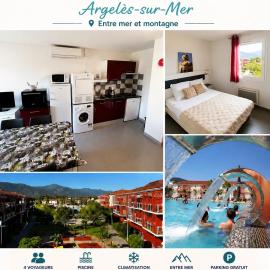 Cozy 1-bedroom apartment with pool & balcony, hotel in Argelès-sur-Mer