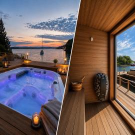 Big Waterfront Cabin - Sauna & Spa - Near Bergen - Sleeps 18, Hotel in Herdla