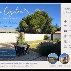 Lou Cigalou Clim, jardin privé, parking & Wi-Fi 1 à 4 pers