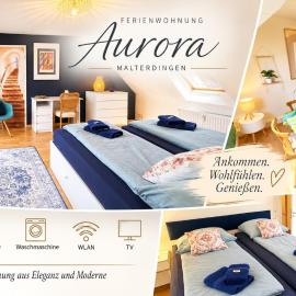 Ferienwohnung Aurora - WLAN, 2 Schlafzimmer, TV, Küche, Bad, Waschmaschine