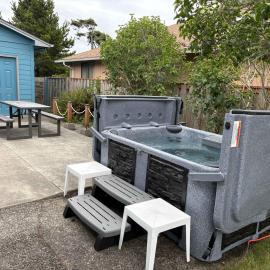 Beach getaway - sunny patio modern kitchen fast WiFi - walk to ocean dogs ok