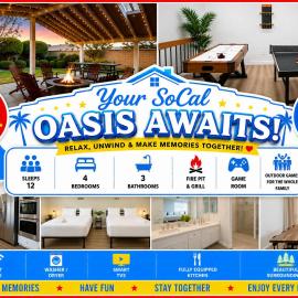 CA2 House SoCal Oasis Newly Renovated Game Room, Hotel in La Palma