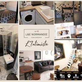 L'INTIMISTE à Saint Lô - Atypique - Studio Duplex Privé tout équipé - Gare - Centre - Parking gratuit - Entrée autonome - Chambre en mezzanine - Wifi - Netflix - Lave-linge
