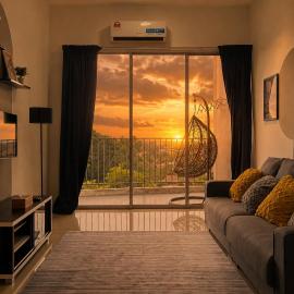 Black White 3BR Condo near Taiping Lake Garden Zoo with Netflix WiFi, hotel a Taiping