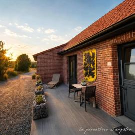 Gîte de Charme au Cœur des Flandres, RDC avec terrasse exterieure, grand jardin, table de pique nique, Hamac, Confort et proche toutes commodités, "La Parenthèse Champêtre", Hotel in Neuf-Berquin