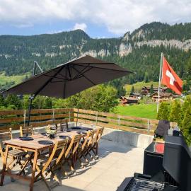 Modern SPA Chalet near Interlaken with AC, Hot Tub and Lake View Terrace
