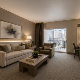 Family Suite at Platinum Hotel Balcony STRIP and Pool View