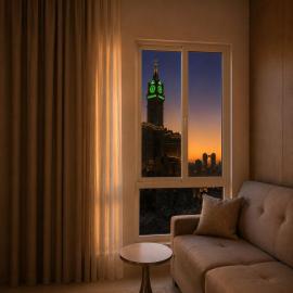 Luxury Apartment Clock Tower View 10 Min Walk to Haram, hotel en Ajyad