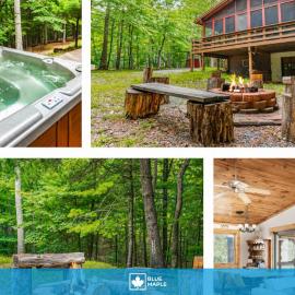 Cabin w hot tub & kayaks by river, hotel in Morton Grove