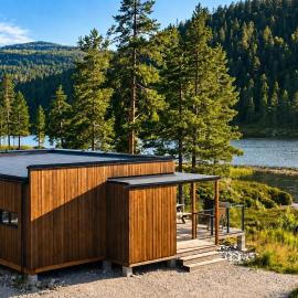 Peaceful lakefront cabin, hotel in Tjaldal