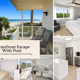 Ocean Front St. Augustine Beach Unit | Pool View