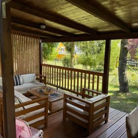 LEŚNA OSTOJA - Tarnów Jezierny - DOMEK Z BALI nad jeziorem