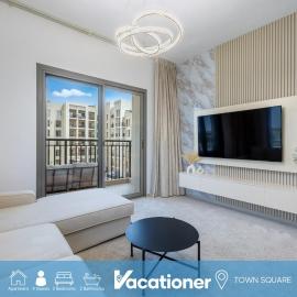 Vacationer Holiday Homes l Aesthetic 2 Bed in Townsquare l Pool and Gym, hotell sihtkohas ‘Ūd al Bayḑāʼ
