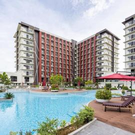 Relaxing Modern Cozy Condo with Fast Internet Pool View 855, hotell i Pajak