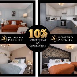Luxuriou 5 Bedroom House By Homebird Property Management Short Lets & Serviced Accommodation Leeds With Private Parking & Free WiFi