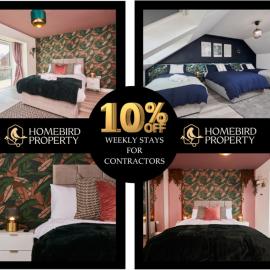 Spacious 4BDR House By Homebird Property Management Short Lets & Serviced Accommodation Leeds With Private Parking & Garden