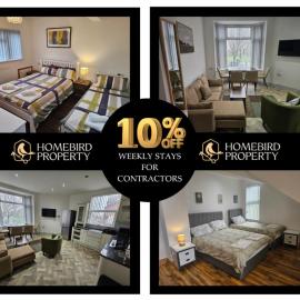 Spacious 3-Bedroom House Near Leeds City Centre By Homebird Property Management Short Lets & Serviced Accommodation Leeds With En-Suite Bathrooms & Free Parking