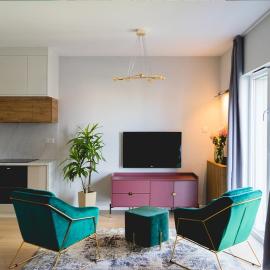 Capital Towers - Apartament Glamour w centrum miasta z widokiem na rzekę i park