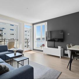 Arctic Waterfront Apartment Balcony & Views