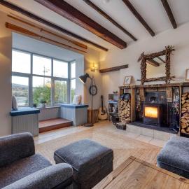 Riverside Retreat with Private Beach Fireplaces & Woodland Views
