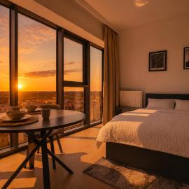 Luksusowy apartament z widokiem, basenem i sauną Hanza Tower Szczecin, Hotel in Stettin
