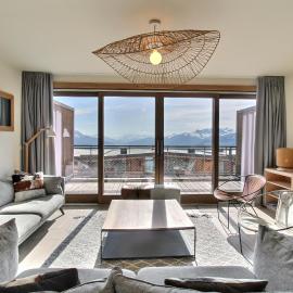 ARC 1600, Résidence Premium LE RIDGE, Appartement 10 personnes Vue Montagne - Ski aux pieds - Sauna, Hammam, Piscine intérieure chauffée, Salle de sport & fitness