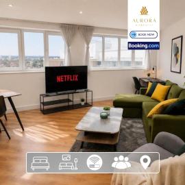 Luxury 2BDR Apartment By Aurora WorkNest Short Lets & Serviced Accommodation London With Fitness Centre & Parking