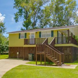Walk to Beach! Water-View Fairhope Retreat
