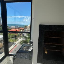 Apto novo de 3Q mobiliado a 150m da praia Perequê-SC com 1 vaga de garagem e prox ao lago e pier Hard Rock Café