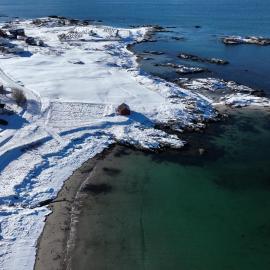 Strandhus med panoramautsikt