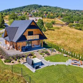Domek w górach z balią jacuzzi Asina Chata Zawoja