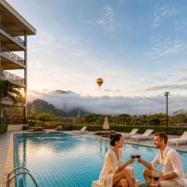 Vang Vieng Lisha The Grand Riverside Hotel--Nam song River views from your balcony