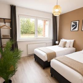Havn Apartment 5 x Einzelbetten, Smart TV, Küche, WIFI, Balkon, WaMa - perfekt für Monteure