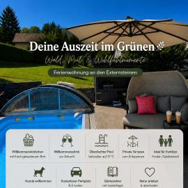 Auszeit an den Externsteinen - Pool & private Terrasse