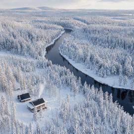 Viking HUT, Unique Nature Experience, Sauna, Riverbend, Wifi, Ylläs, Hotel in Äkäslompolo