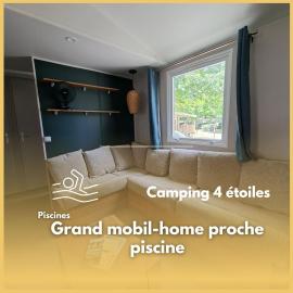 Grand Mobil-Home 6 personnes neuf "vue lac" Parentis en Born Camping Le Pipiou 4 étoiles