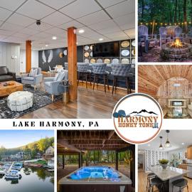 Spacious Family-Friendly, Honky Tonk, Karaoke, Hot Tub, Sauna, 4-BR, Sleeps up to 11 Guests, 5 min walk to lake, Free Parking、レイク・ハーモニーのホテル