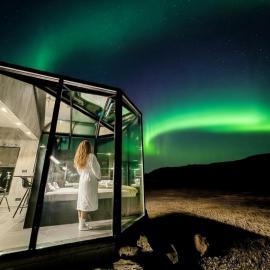 Aurora Glass Cabin II Private sauna and Jacuzzi, hotel din Hvolsvöllur