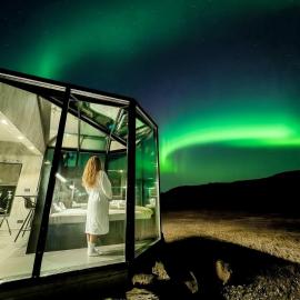 Aurora Glass Cabin II Private sauna and Jacuzzi, hotel Hvolsvöllurban