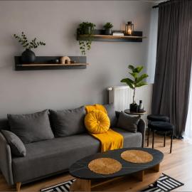 Apartament Grey 2 pokojowy z balkonem w Warszawie z parkingiem podziemnym, hotell sihtkohas Varssavi