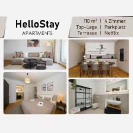 Luxuriöses 4-Zimmer-Apt im Japandi-Stil I Top-Lage I Familienfreundlich I Terrasse I Küche I Netflix I Kostenloser Parkplatz I 110 m2